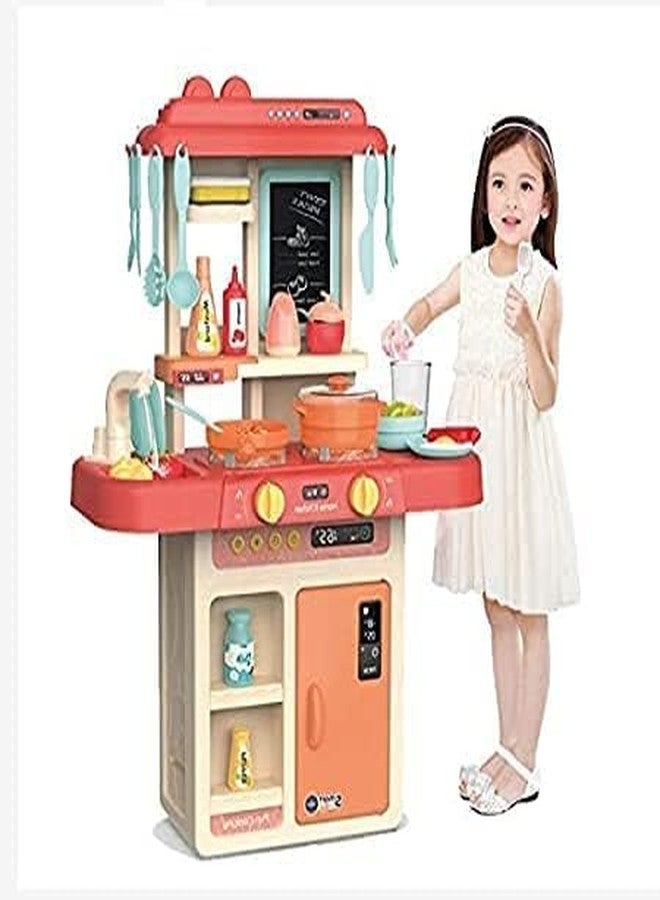Brighterbee Girl's Plastic Little Chef Kitchen Set Toys with Realistic Lights & Sounds & Kitchen Accessories (3 Year Old, 42 Pieces, Multicolour) - Image 5